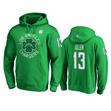 Los Angeles Chargers #13 Keenan Allen Kelly Green St. Patrick's Day Hoodie - Men
