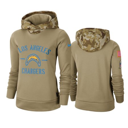Los Angeles Chargers Khaki 2019 Salute to Service Therma Pullover Hoodie