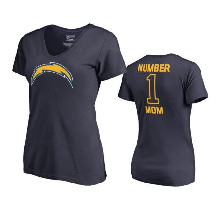 Los Angeles Chargers Navy Mother's Day #1 Mom T-Shirt