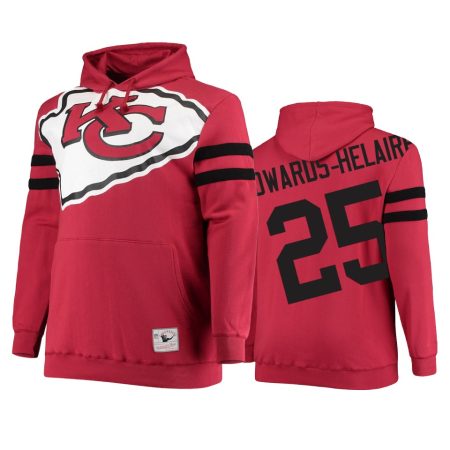 Kansas City Chiefs Clyde Edwards-Helaire Red Big Face Historic Logo Fleece Pullover Hoodie