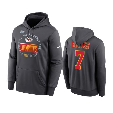 Kansas City Chiefs Harrison Butker Anthracite Super Bowl LVII Champions Hoodie