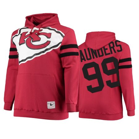 Kansas City Chiefs Khalen Saunders Red Big Face Historic Logo Fleece Pullover Hoodie