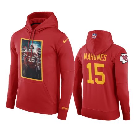 Kansas City Chiefs #15 Patrick Mahomes Red Art Print Big Lead Hoodie
