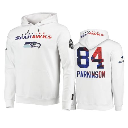Seattle Seahawks Colby Parkinson White Americana Pullover Hoodie
