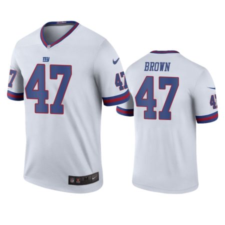 New York Giants Cameron Brown White Color Rush Legend Jersey