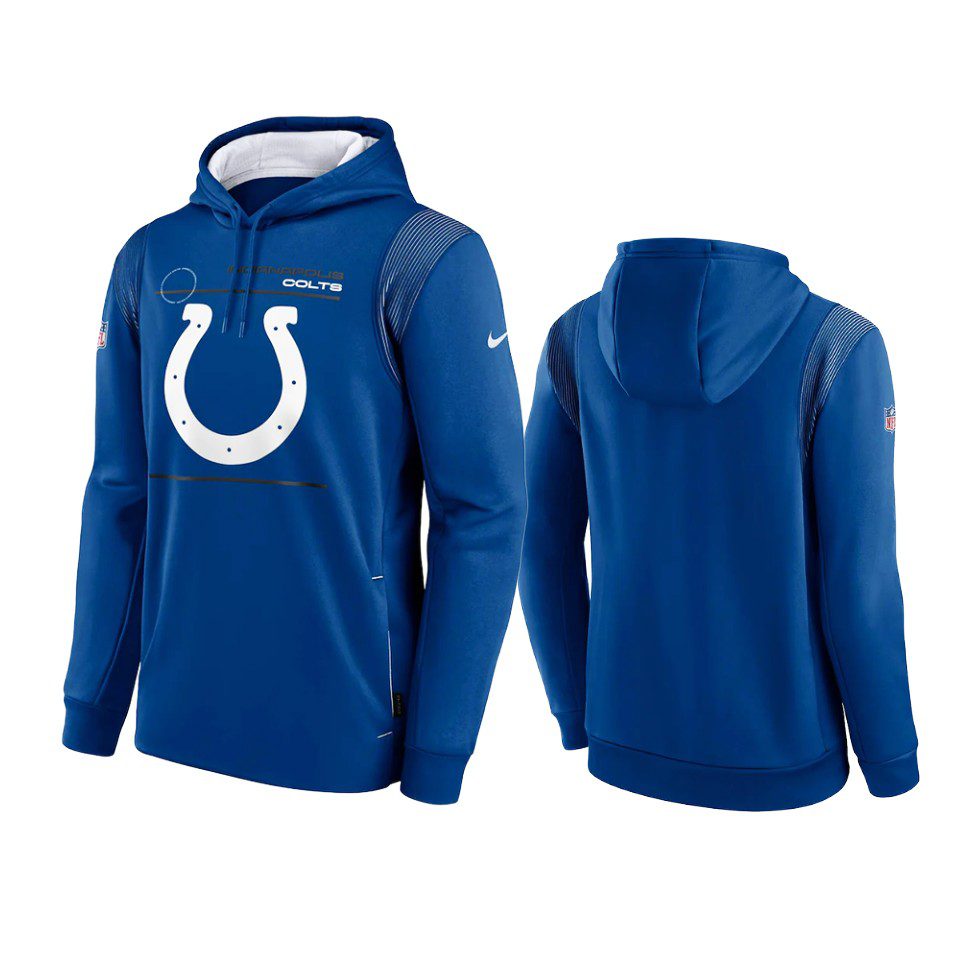 Indianapolis Colts Royal Sideline Logo Performance Pullover Hoodie 1 colts royal sideline logo performance hoodie