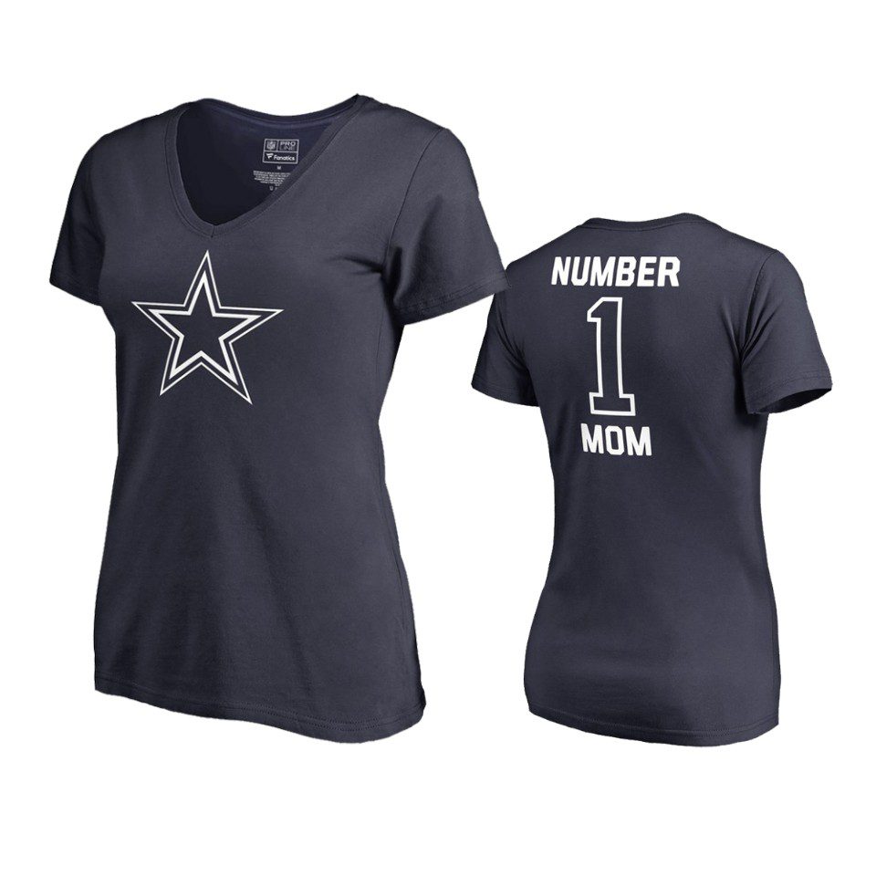 Dallas Cowboys Navy Mother's Day #1 Mom T-Shirt 1 cowboys navy number one mom t shirt