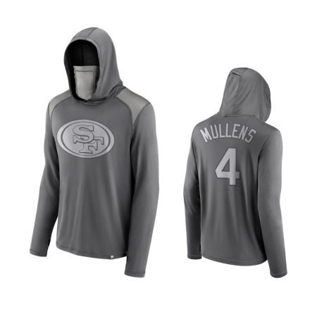 Custom San Francisco 49ers Gray Rally On Transitional Face Covering with Face Covering Hoodie