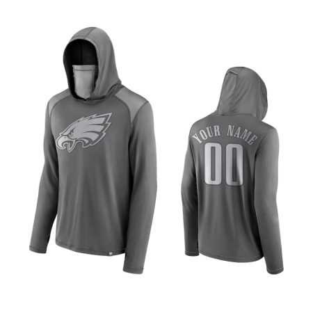 Custom Philadelphia Eagles Gray Rally On Transitional Face Covering Pullover Hoodie