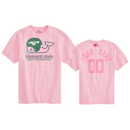 Women's New York Jets Custom Pink 2020 Mother's Day T-Shirt