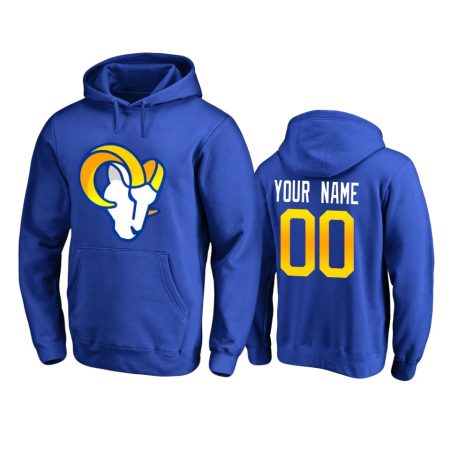 Custom Los Angeles Rams Royal Primary Logo Pullover Hoodie