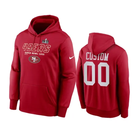San Francisco 49ers Custom Scarlet Super Bowl LVIII Hometown Pullover Hoodie