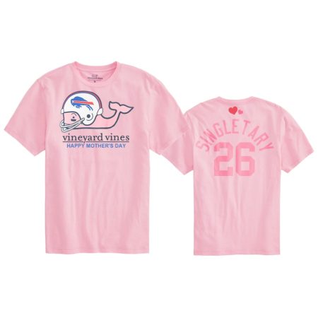 Women's Buffalo Bills Devin Singletary Pink Mother's Day T-Shirt
