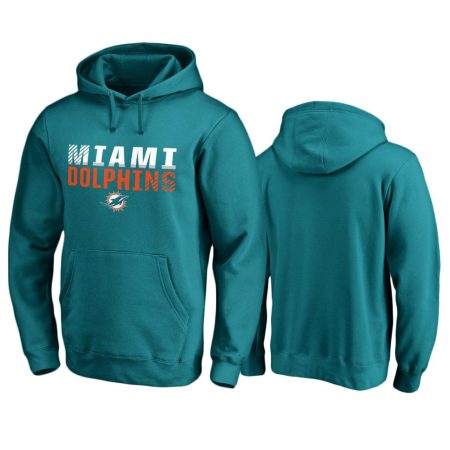 Miami Dolphins Aqua Iconic Fade Out Pullover Hoodie