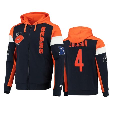 Eddie Jackson Chicago Bears Brown Orange Extreme Throwback Full-Zip Hoodie