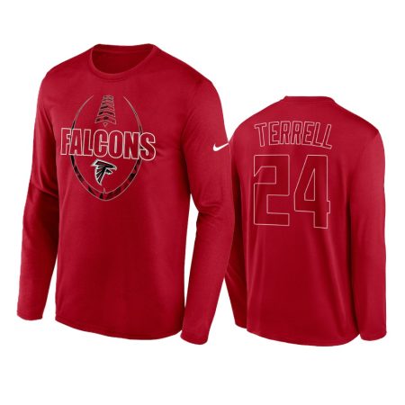 Atlanta Falcons A.J. Terrell Red Icon Legend Performance Long Sleeve T-Shirt