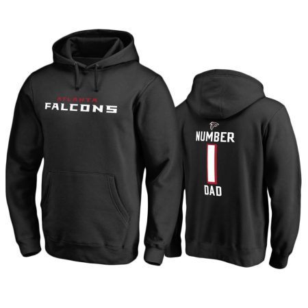 Atlanta Falcons Black Number 1 Dad Father's Day Pullover Hoodie