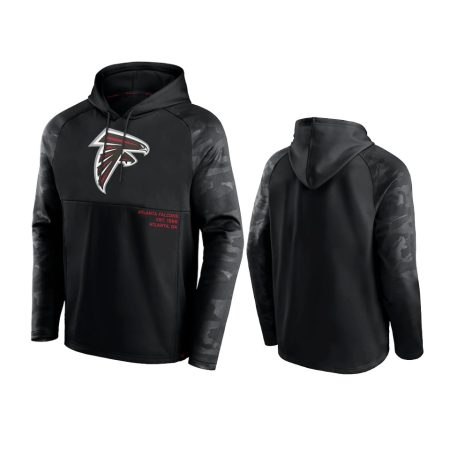 Atlanta Falcons Black Shade Defender Raglan Pullover Hoodie