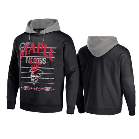 Atlanta Falcons Black Staple Throwback Vintage Wash Hoodie