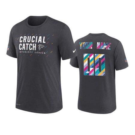 Atlanta Falcons Custom Charcoal 2021 NFL Crucial Catch T-Shirt