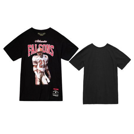 Men's Atlanta Falcons Deion Sanders Black Player Graphic Sideline T-Shirt