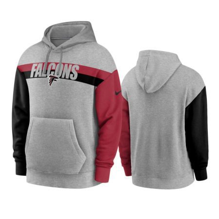 Atlanta Falcons Heathered Gray Heritage Fan Gear Tri-Blend Hoodie