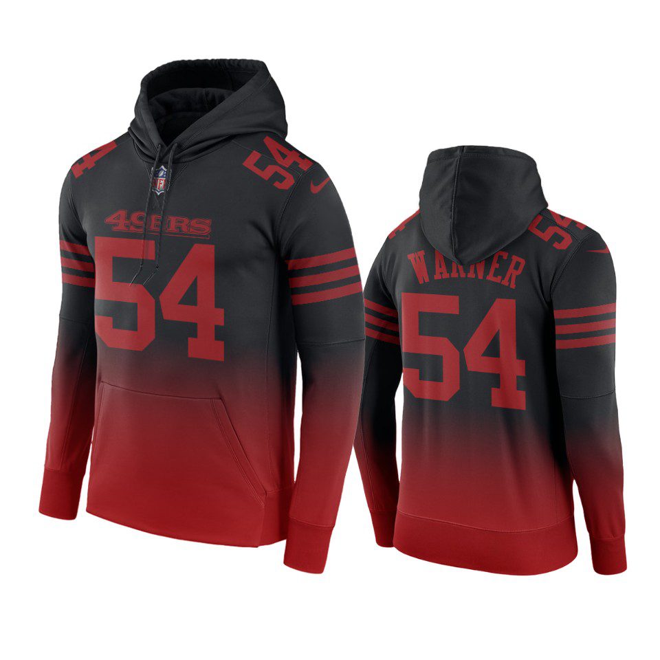 San Francisco 49ers Fred Warner Black Red Gradient Hoodie 1 fred warner 49ers black red gradient hoodie