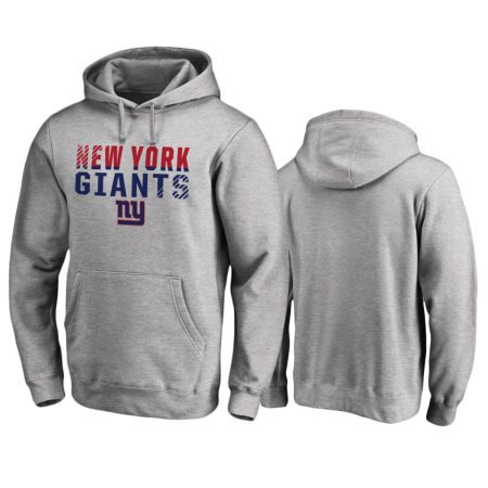 New York Giants Ash Iconic Fade Out Pullover Hoodie