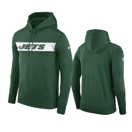 New York Jets # Green Nike Pullover Team Sideline Hoodie - Men's