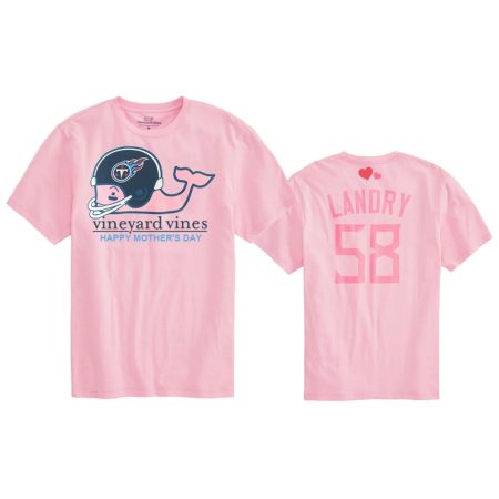 Women's Tennessee Titans Harold Landry Pink Mother's Day T-Shirt