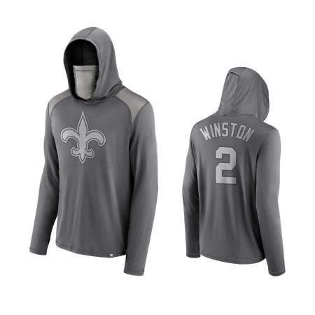 Jameis Winston New Orleans Saints Gray Rally On Transitional Face Covering Pullover Hoodie