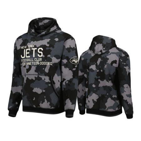 New York Jets Black Camo Pullover Hoodie