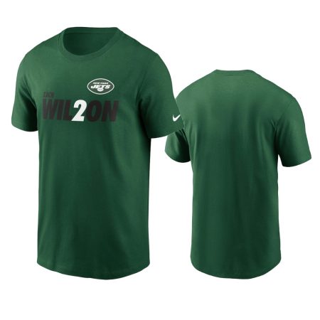 Men's New York Jets Zach Wilson Green Player Graphic T-Shirt