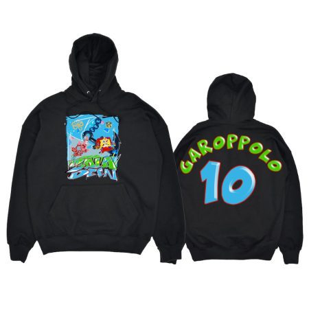Men's NFL Junk Food Jimmy Garoppolo 49ers SpongeBob x King Saladeen Black Teams Pullover Hoodie