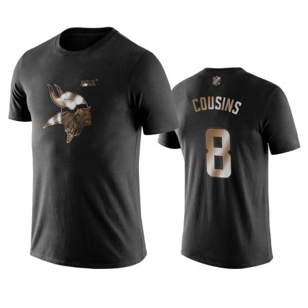 Kirk Cousins Minnesota Vikings Black Golden 100th Season Name & Number T-Shirt