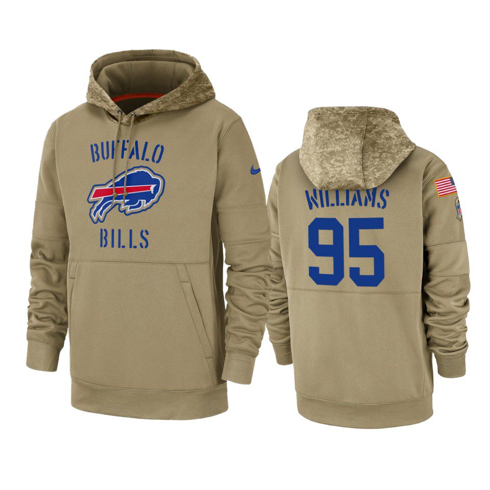 Buffalo Bills Kyle Williams Tan 2019 Salute to Service Sideline Therma Pullover Hoodie 1 kyle williams bills tan 2019 salute to service sideline therma hoodie