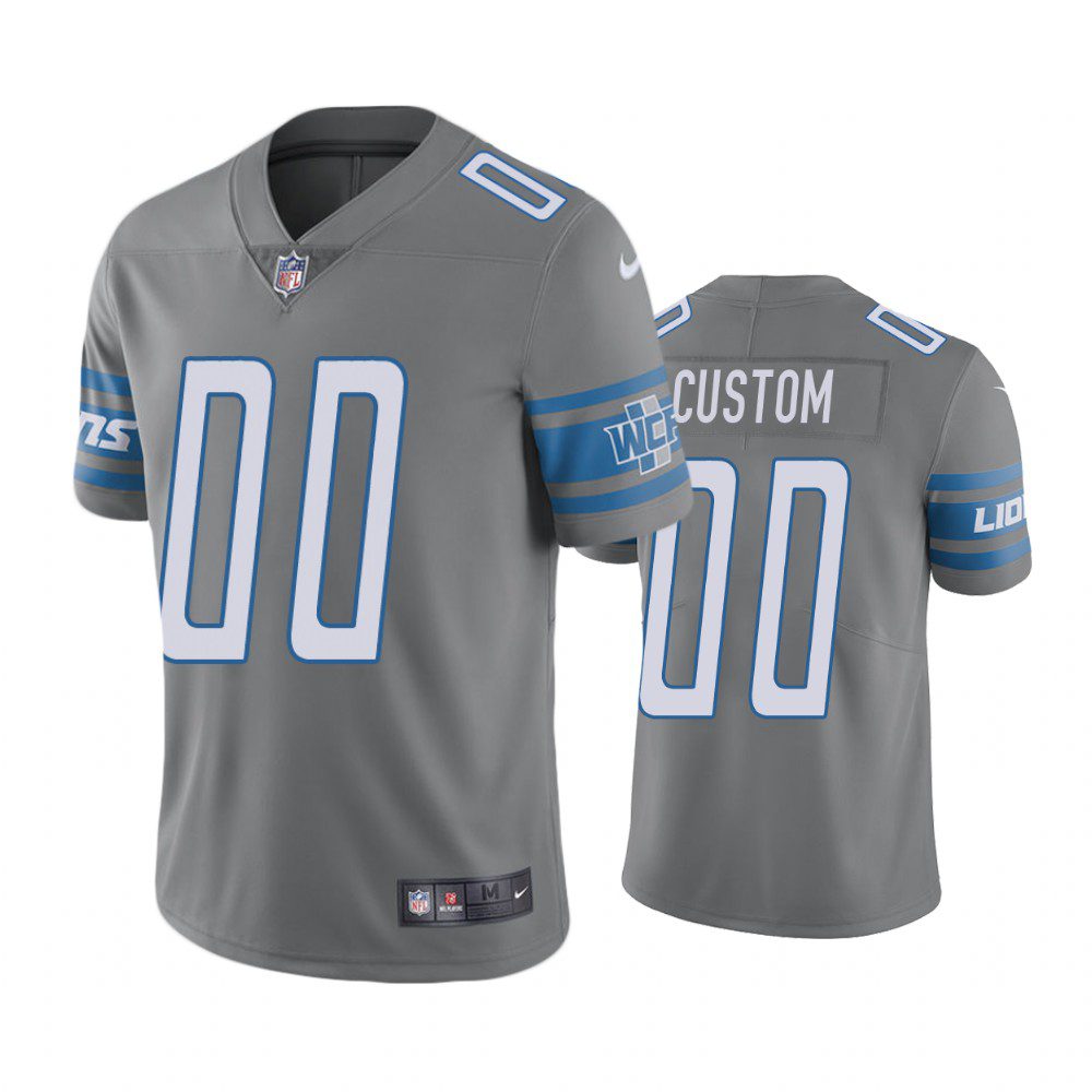 Detroit Lions #00 Men's Steel Custom Color Rush Limited Jersey 1 lions 00 custom steel color rush limited jersey