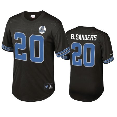 Detroit Lions Barry Sanders Black Retired Player Name Number Mesh T-Shirt