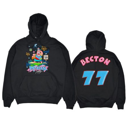 Men's NFL Junk Food Mekhi Becton Jets SpongeBob x King Saladeen Black Patrick Pullover Hoodie