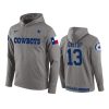 Dallas Cowboys #13 Michael Gallup Gray Circuit Wordmark Pullover Hoodie 2 men cowboys michael gallup gray circuit wordmark hoodie