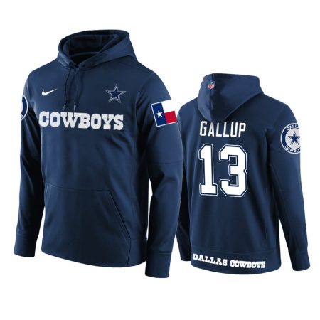Dallas Cowboys #13 Michael Gallup Navy Circuit Wordmark Pullover Hoodie