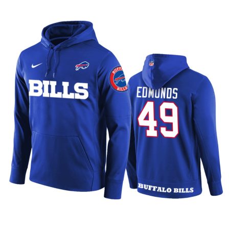 Buffalo Bills #49 Tremaine Edmunds Royal Circuit Wordmark Pullover Hoodie