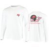 Tampa Bay Buccaneers White Whale Helmet Long Sleeve T-Shirt 3 mens buccaneers white whale helmet long sleeve t shirt