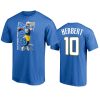 mens chargers justin herbert powder blue 2020 nfl offensive rookie of the year t shirt
