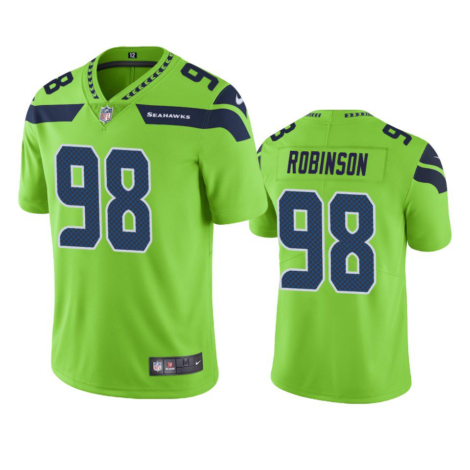 Color Rush Limited Seattle Seahawks Alton Robinson Green Jersey 1 mens color rush limited alton robinson seahawks green jersey