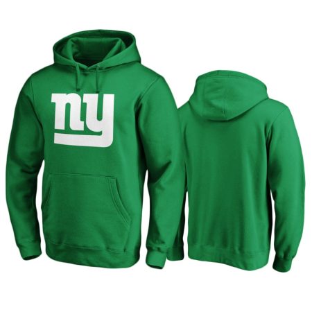 Men's New York Giants Green St. Patrick's Day White Logo Pullover Hoodie