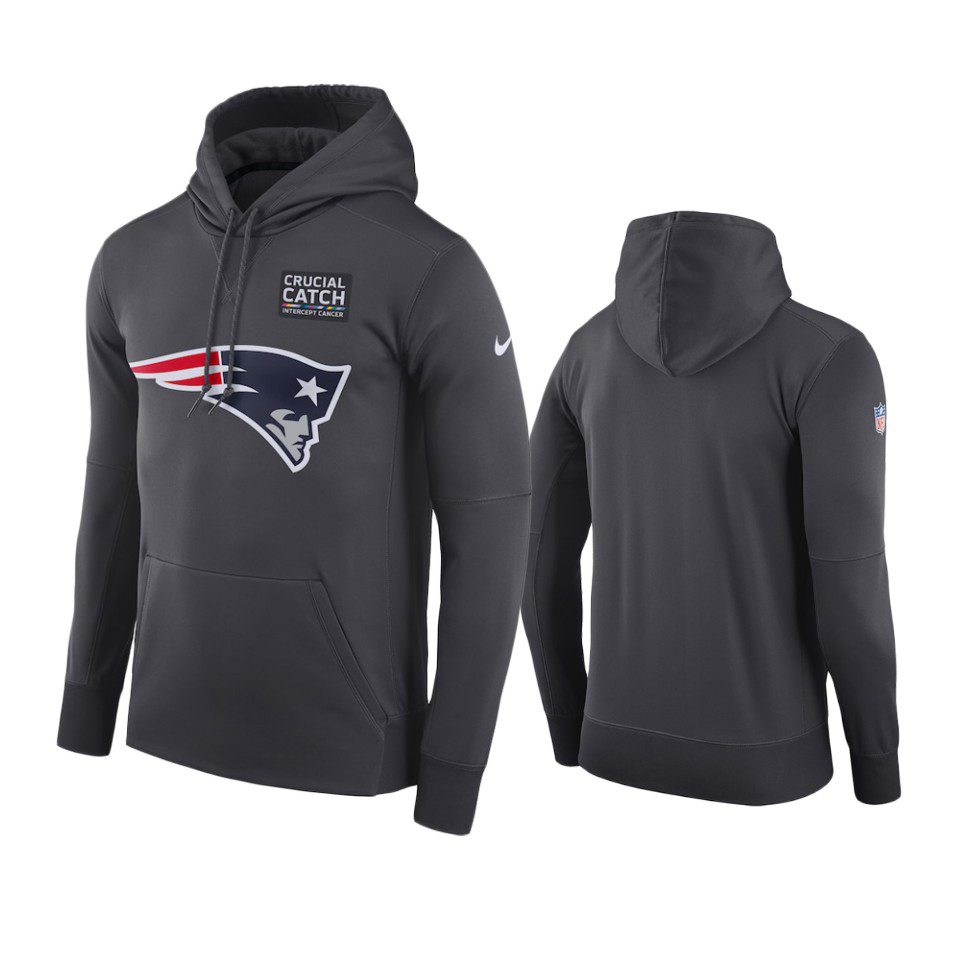 Men's New England Patriots Anthracite Crucial Catch Hoodie 1 mens new england patriots anthracite crucial catch performance hoodie