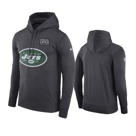 Men's New York Jets Anthracite Crucial Catch Hoodie