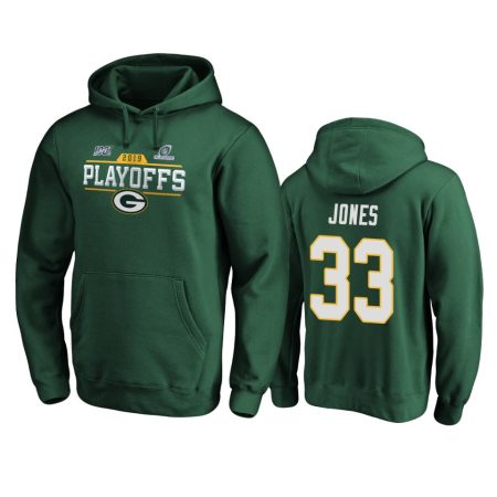 Green Bay Packers Aaron Jones Green 2019 NFL Playoffs Chip Shot Pullover Hoodie