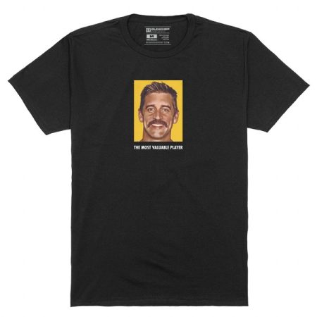 Men's Green Bay Packers Aaron Rodgers Black 2020 NFL MVP Player Graphic T-Shirt